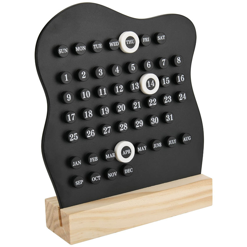 Acrylic Wooden Desktop Calendar Perpetual Calendar Decoration Manual Ferrule Acrylic DIY Ring Wooden Desk Calendar for Kitchen Furnishing Office DIY Table Calendar Week Month Day Display