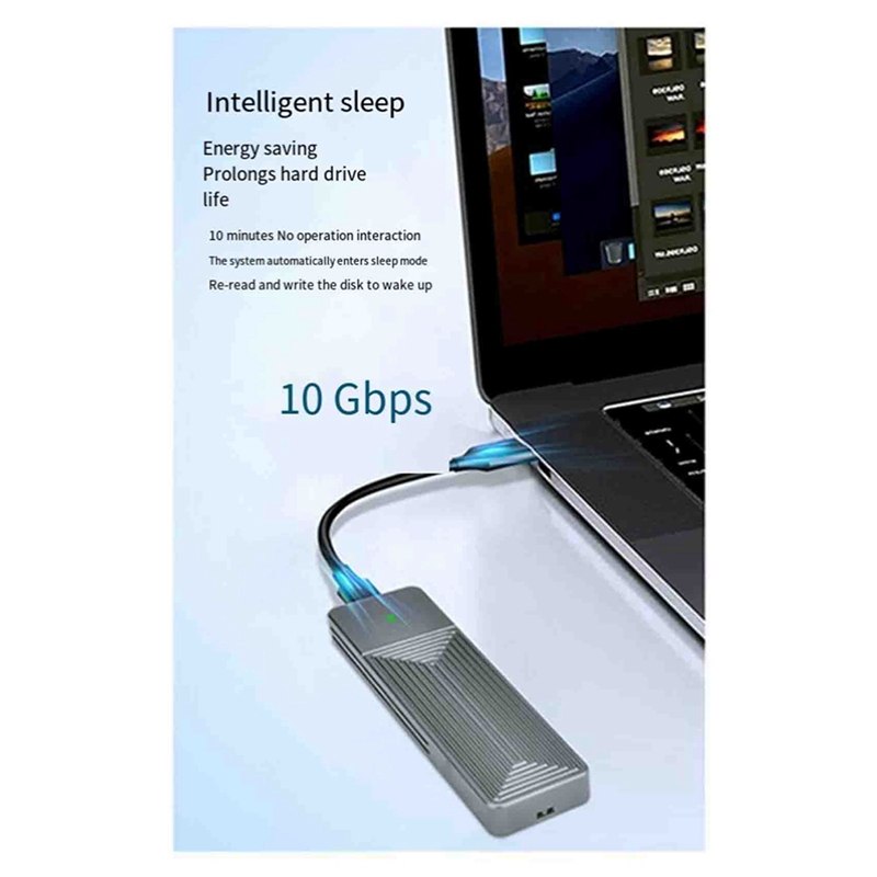 Aluminum Alloy M.2 Solid State SSD Type-C USB 3.2 Interface 10Gbps NVMe JMS583 Single Agreement with Dual Wires Computer Spare Parts Accessories