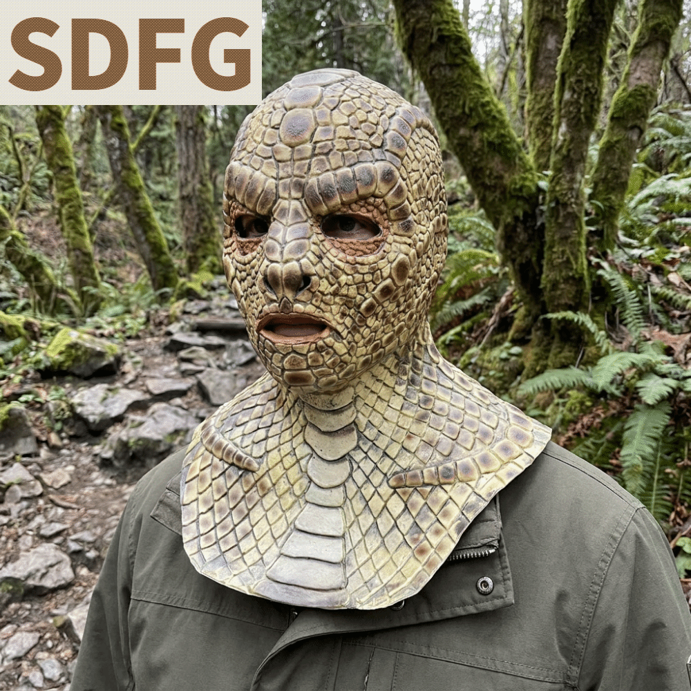 SDFG น่ากลัว มังกรงู นุ่ม สมจริง ปิดเต็มหน้า สร้างสรรค์ ลาเท็กซ์ ปาร์ตี้คอสเพลย์ฮาโลวีน ฮาโลวีน ราคา 580 บาท*ส่งฟรี