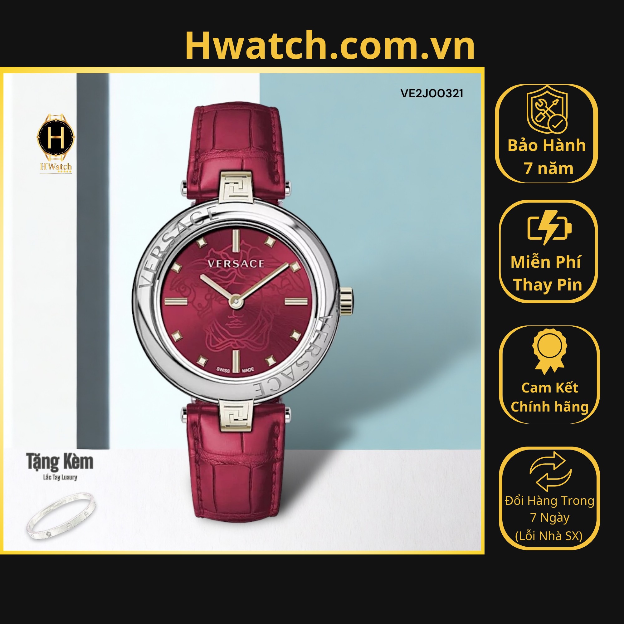 [Có sẵn] [Chính hãng] Đồng Hồ Nữ Versace Pin VE2J00321 New Lady Watch Hwatch.com.vn