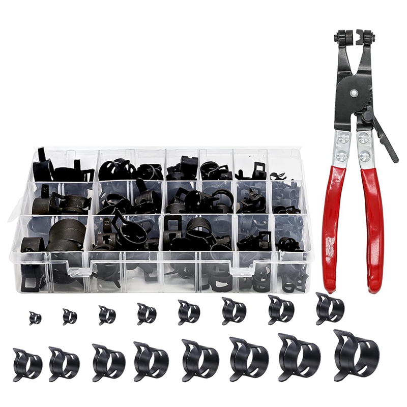 【GoS】-Spring Band Hose Clamps Assortment Kit Fuel Line Hose Clamp Swivel Hose Clamp Plier