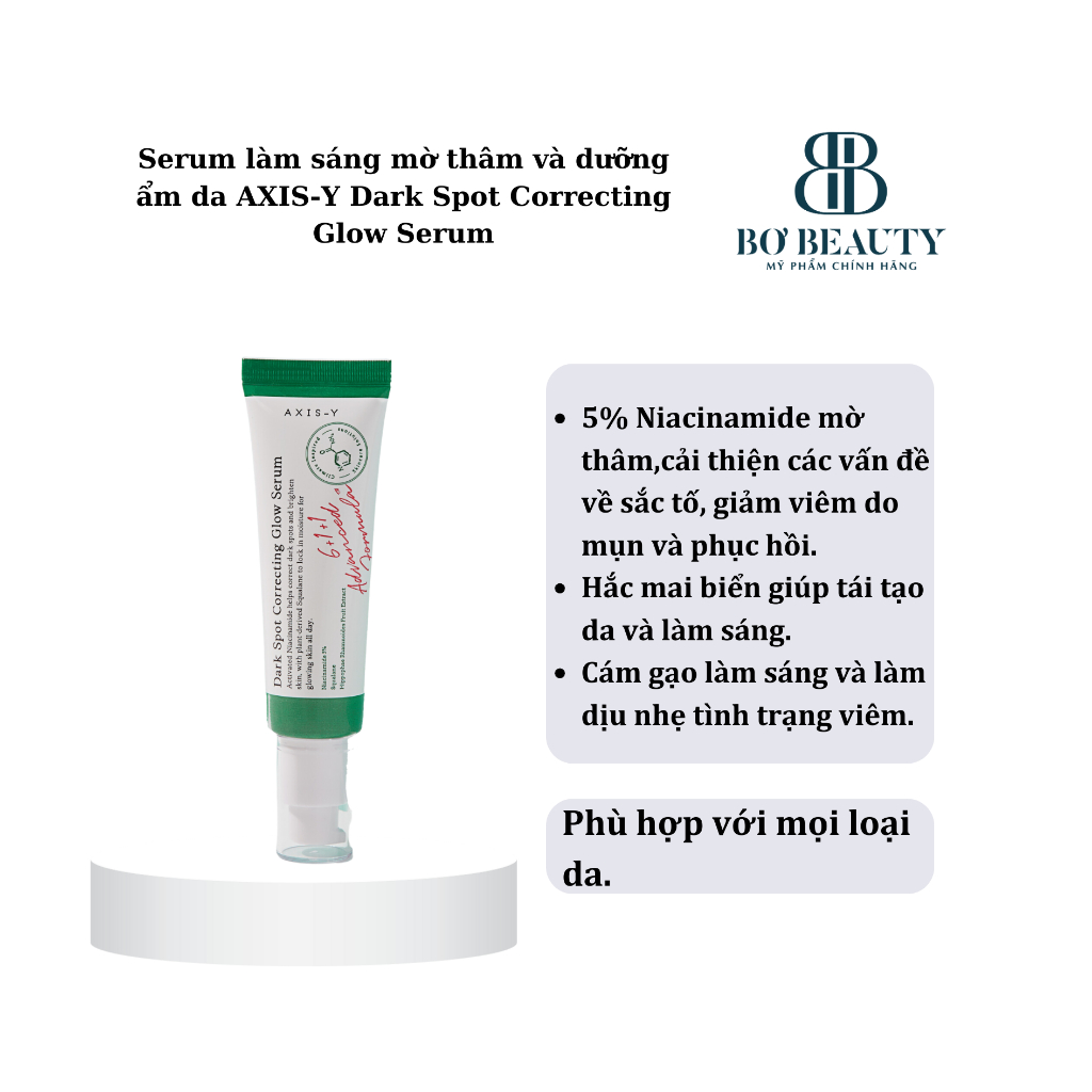 Serum làm sáng mờ thâm và dưỡng ẩm da AXIS-Y Dark Spot Correcting Glow Serum