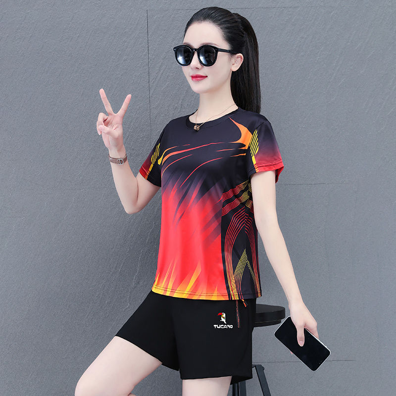 Quần áo thể thao mới mùa hè thời trang giản dị thời trang quần áo thể thao cho phụ nữ