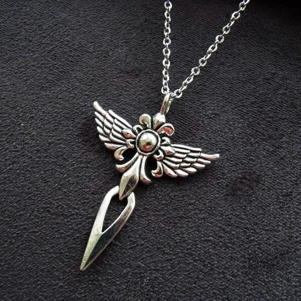 Vintage thời trang cá tính tối Gothic hop mặt dây chuyền cánh trang sức hip Vòng cổ Punk thiên thần tiệc