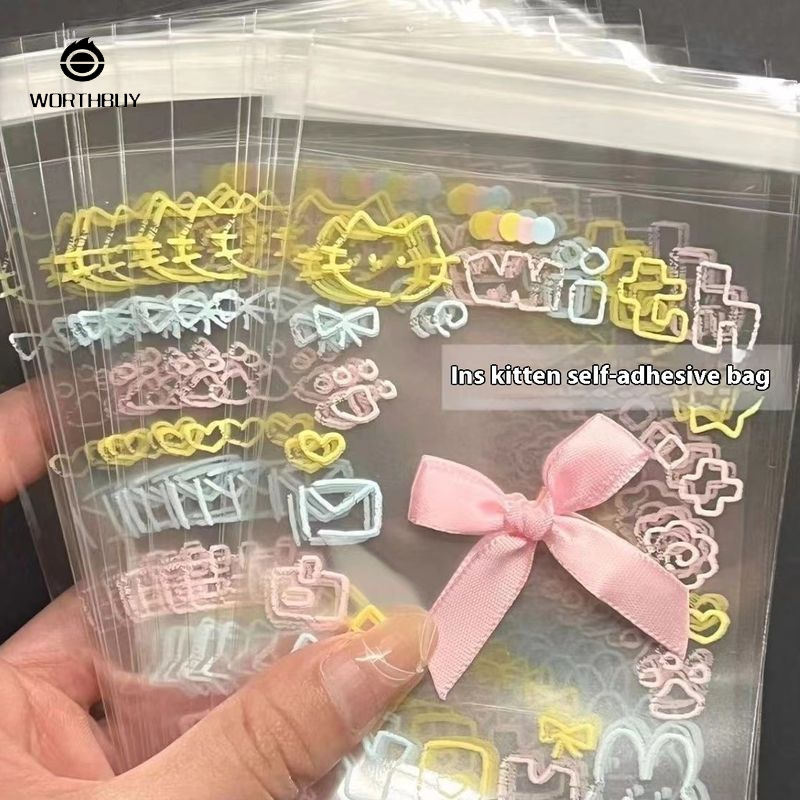 Worthbuy dán hoa màu hồng trắng cho trang trí tự làm, chất liệu OPP, bền và dễ sử dụng