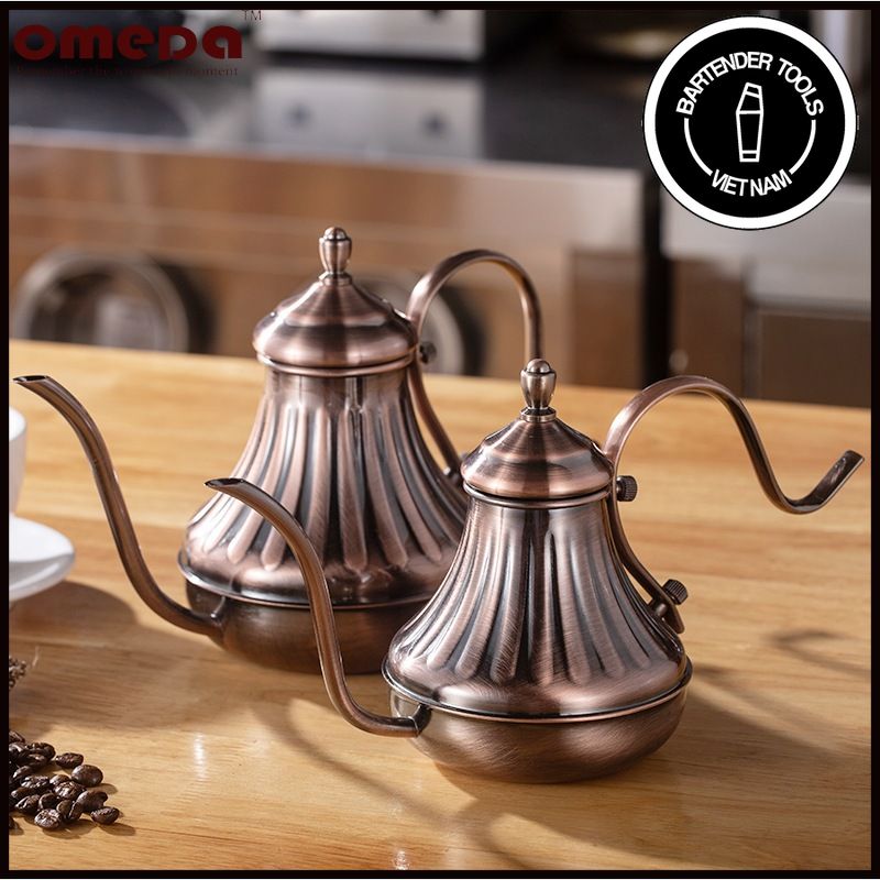 Ấm rót cà phê pour over mạ đồng  Dụng cụ barista