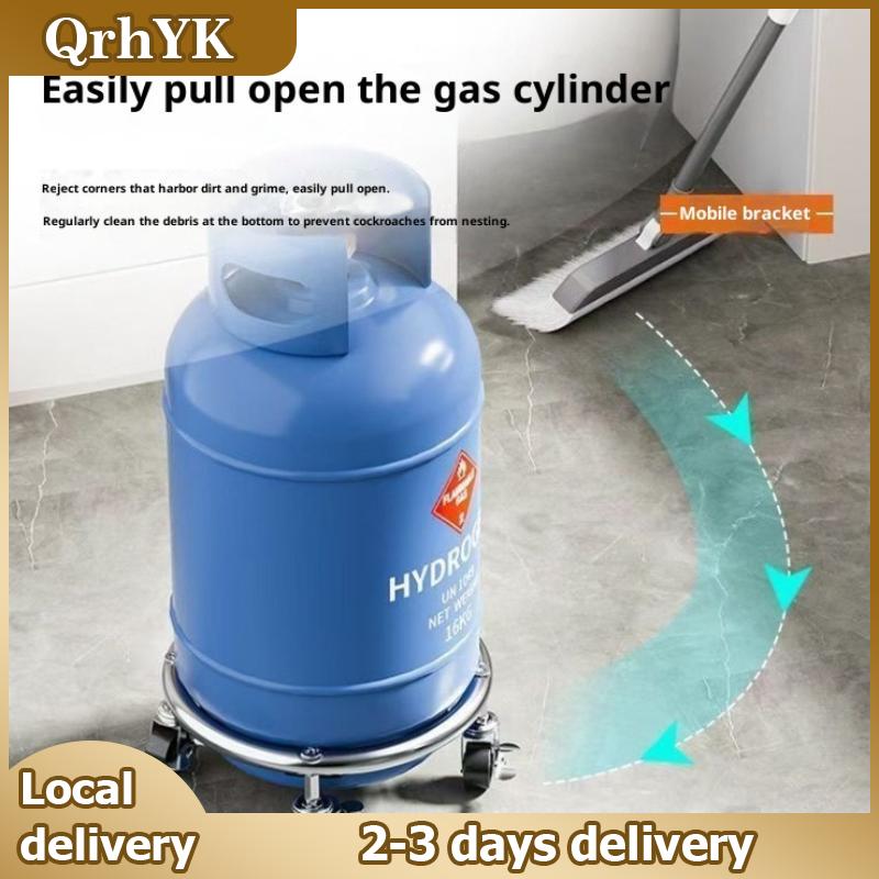 QrhYK Xi lanh cơ sở Tank khay gas Tank cố định độ xoay gas Tank chủ với bánh xe cho trong nhà kitche