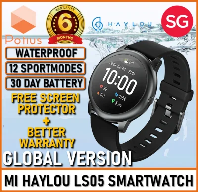 [GLOBAL VERSION+FREE SCREEN PROTECTOR] Haylou Solar LS05 Smart Watch | 12 Sport Modes | IP68 Waterproof | Sleep Management | Heart Rate Monitor | Bluetooth Smartwatch Fitness Tracker For Android iOS