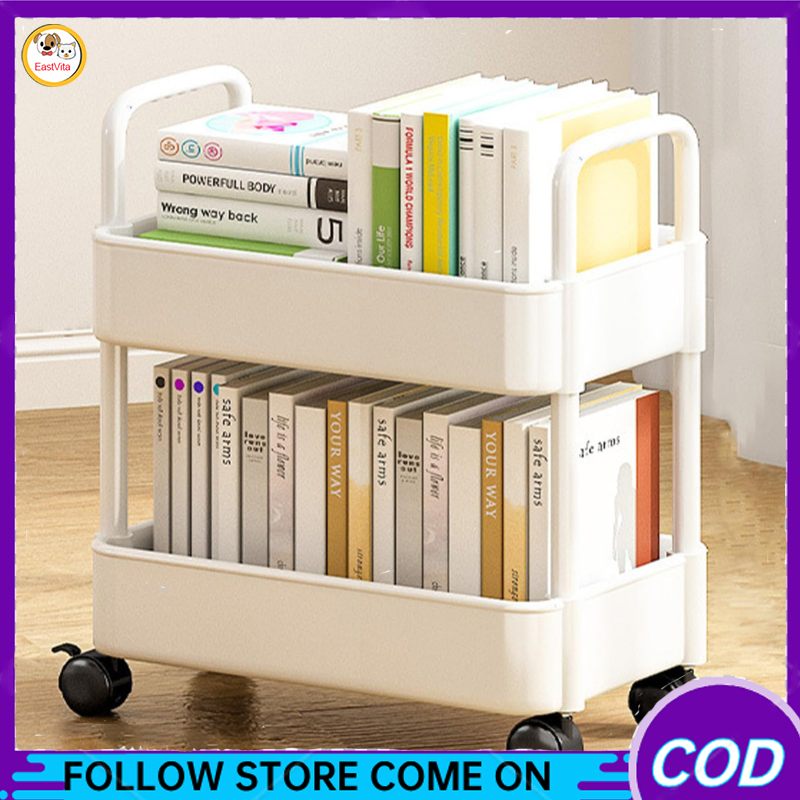 Cán lưu trữ giỏ hàng 20lbs Công suất tải tối đa 2 Tier Xe đẩy tiện ích xe đẩy trên bánh xe cho nhà bếp phòng tắm