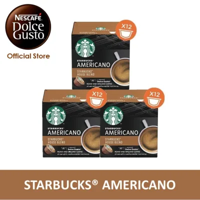 [3 Boxes] Starbucks House Blend – Americano Black Coffee Pods / Coffee Capsules by Nescafe Dolce Gusto 12 servings [Expiry Jun 2022]