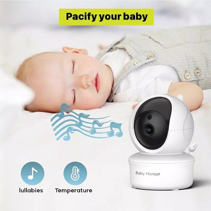Baby Monitor CCTV Display Camera Two Way Talk 5 Inch 5Inch 1280P 3000mAh 3000 mAh Putih SM650 IBNUNU