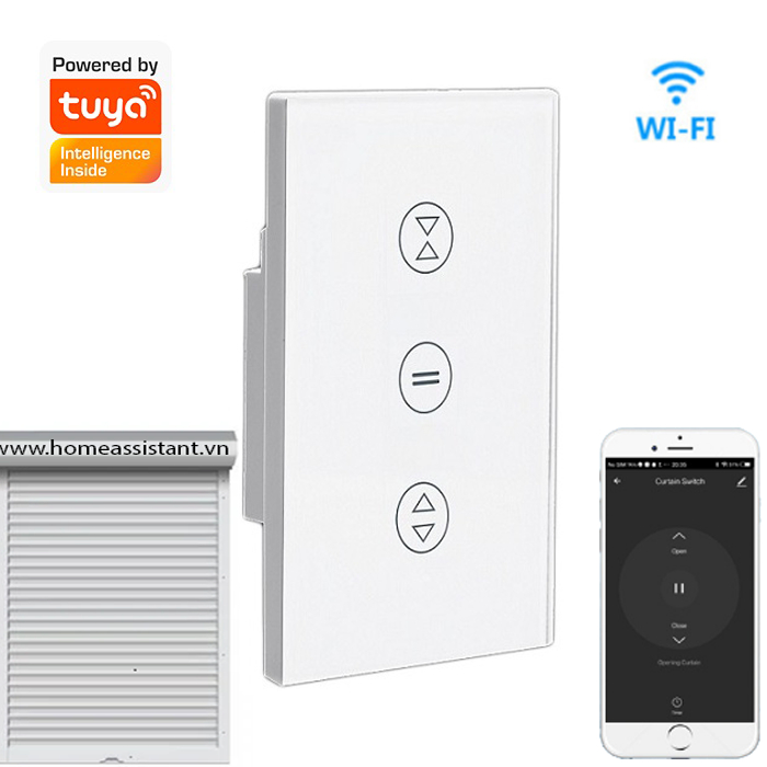 Điều Khiển Cửa Cuốn Wifi+Blutooth Tuya Qua Điện Thoại, Công Tắc Cửa Cuốn Wifi Thông Minh Hẹn Giờ Điều Khiển Cửa Cuốn Từ Xa