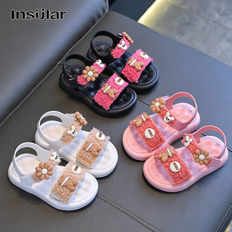 LS รองเท้าแตะเด็กฤดูร้อนใหม่,รองเท้าเจ้าหญิงแฟชั่นสำหรับเด็กผู้หญิง,รองเท้าแตะชายหาดกันลื่นแบบนุ่ม ราคา 156 บาท*ส่งฟรี