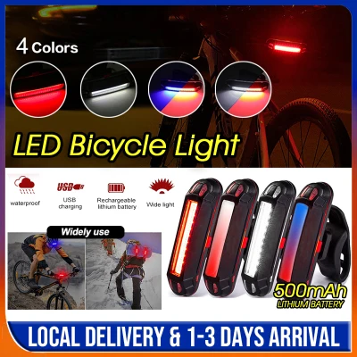 【SG LOCAL SELLER】 Bike Taillight Front Light Bicycle Light Waterproof Rear Tail Light LED USB Rechargeable Cycling Tail Lamp Safety Warning Light Reflectors