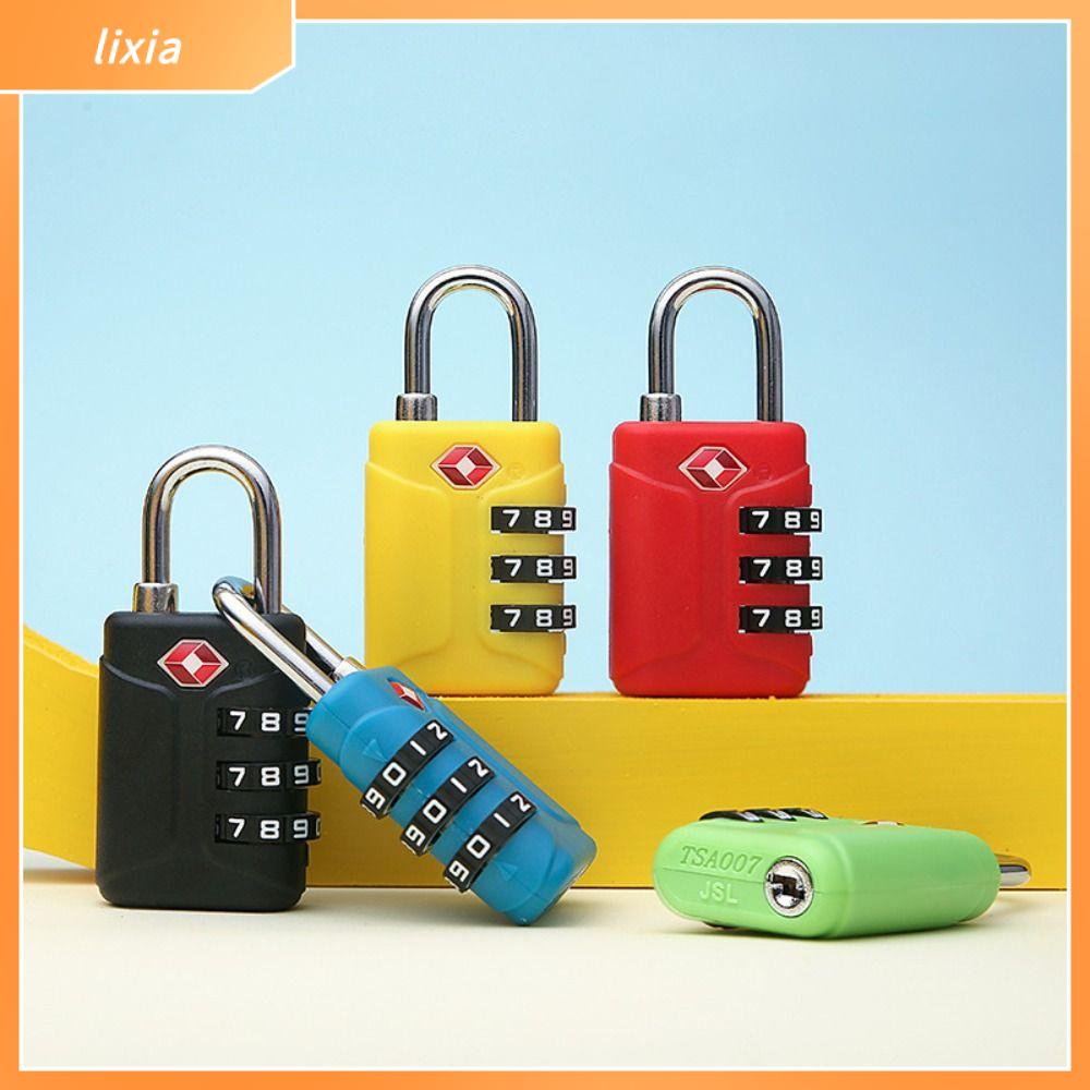 LIXIA Chống Trộm Khóa kết hợp 3 chữ số Ổ khóa Công cụ bảo mật Tủ khóa Di động TSA Khóa hành lý mã hóa Vali Du lịch
