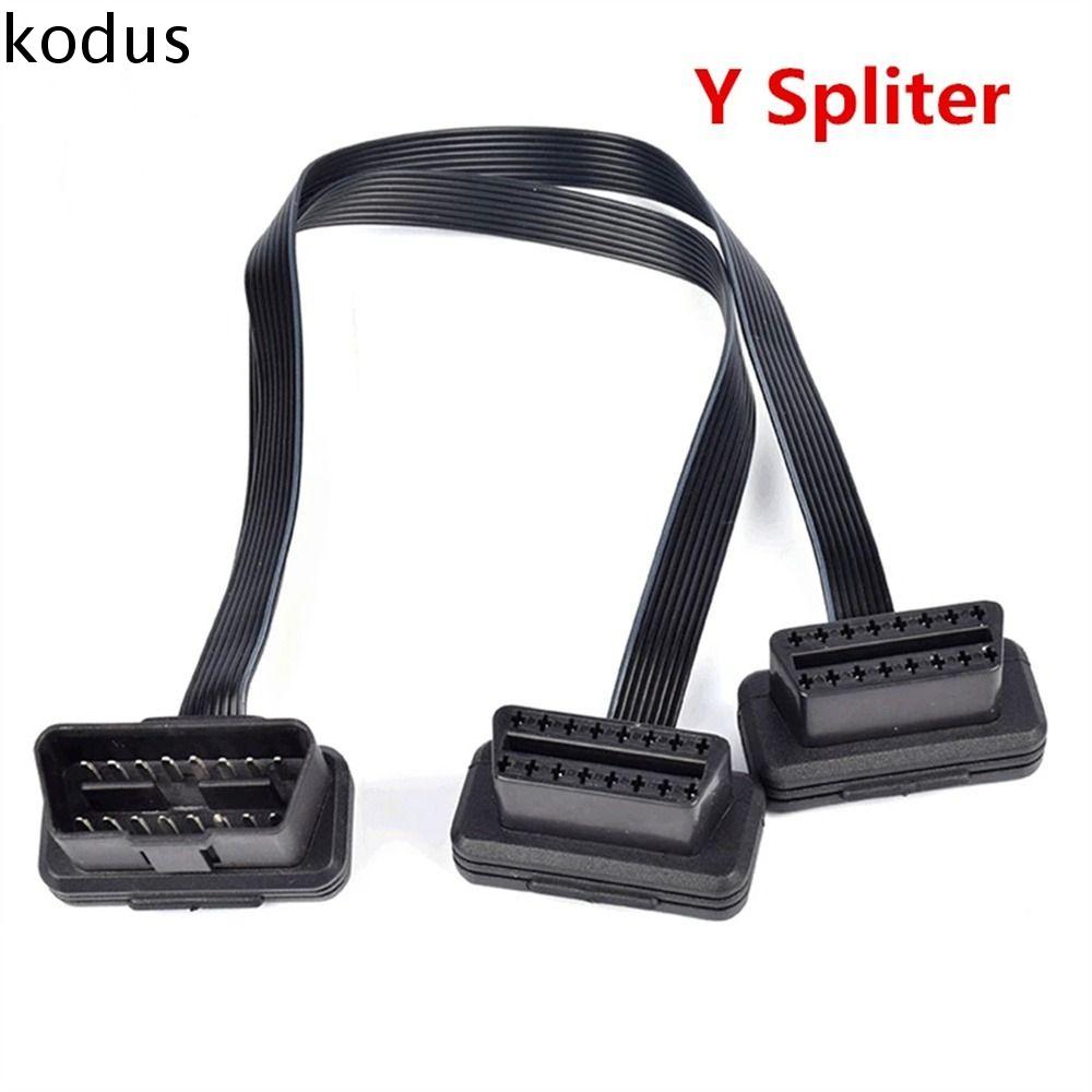 KODUS 30cm Phụ Kiện Xe Hơi Ổ cắm 16 chân Cáp nối dài OBD2 Đực sang cái Như mì Bộ chia chữ Y OBDII Cáp nối dài ô tô Cáp mở rộng máy quét Đầu nối Máy Quét Chẩn Đoán