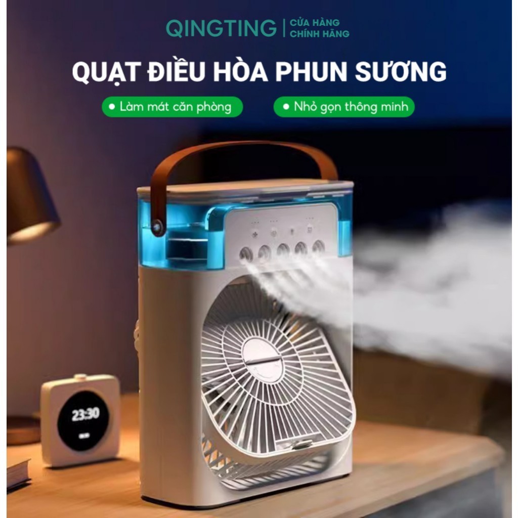 Quạt điều hòa hơi nước mini phun sương để bàn - quạt điều hòa mini phun sương có khay chứa đá tiện dụng mẫu mới 2024