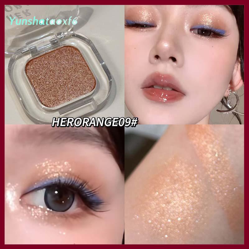 yunshataoxf Herorange đơn sắc Eyeshadow Palette Matte Eye Shadow Smoky ngọc trai long lanh Trái Đất thấp bão hòa Matte Eye Shadow trang điểm - 2