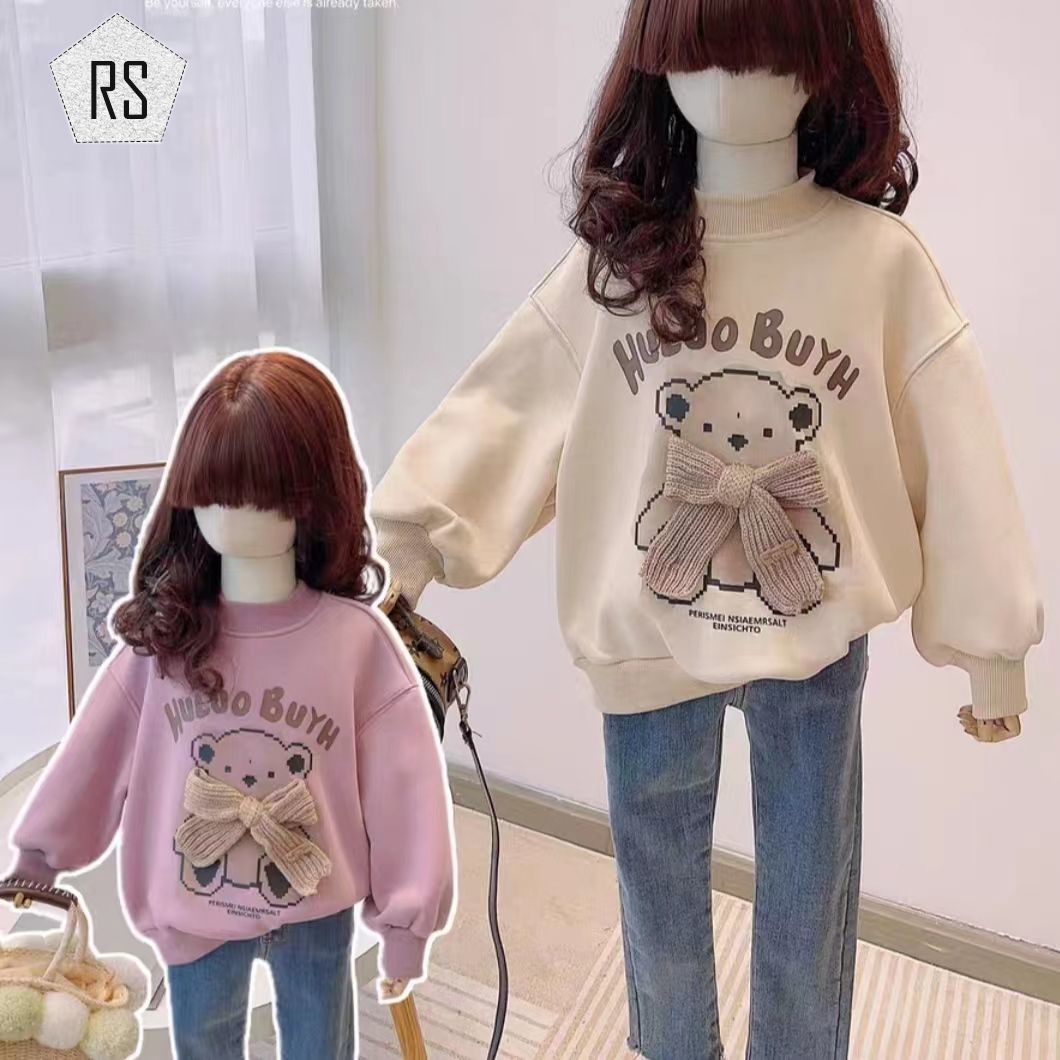 REALSELF เสื้อผ้าเด็กผญ ชุดไทยเด็ก ลายหมีน่ารัก แฟชั่นฤดูหนาวของเด็กผู้หญิง สไตล์เกาหลี เสื้อแจ็คเก็ตกันหนาวแบบหนา ราคา 212 บาท*ส่งฟรี