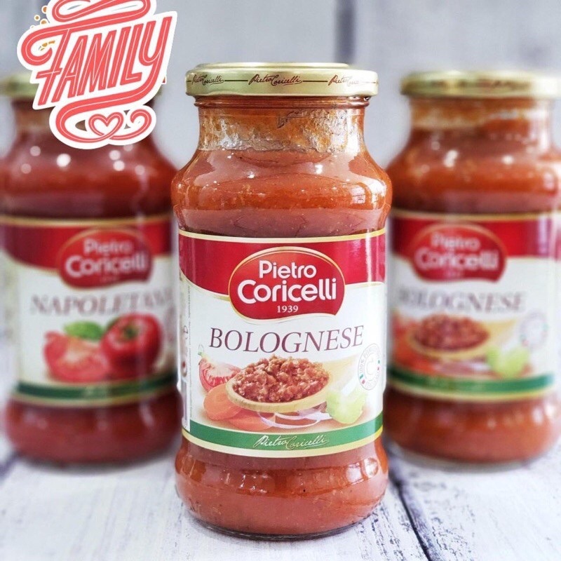 Sốt mì ý spaghetti bò bằm pietro coricelli bolognese 350g nhập khẩu ý chính hãng, sốt cà chua dùng ăn mì ý