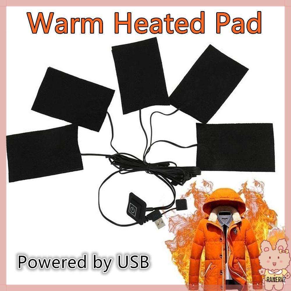 RANERVZ Sợi carbon Công tắc có thể điều chỉnh USB Công cụ làm ấm mùa đông Ấm hơn Miếng đệm sưởi ấm Quần áo giữ nhiệt