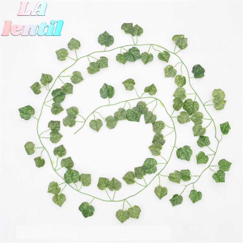 Lalentil cây thường xuân giả 2M Vòng hoa lá cây xanh lá bằng nhựa đồ trang trí vườn