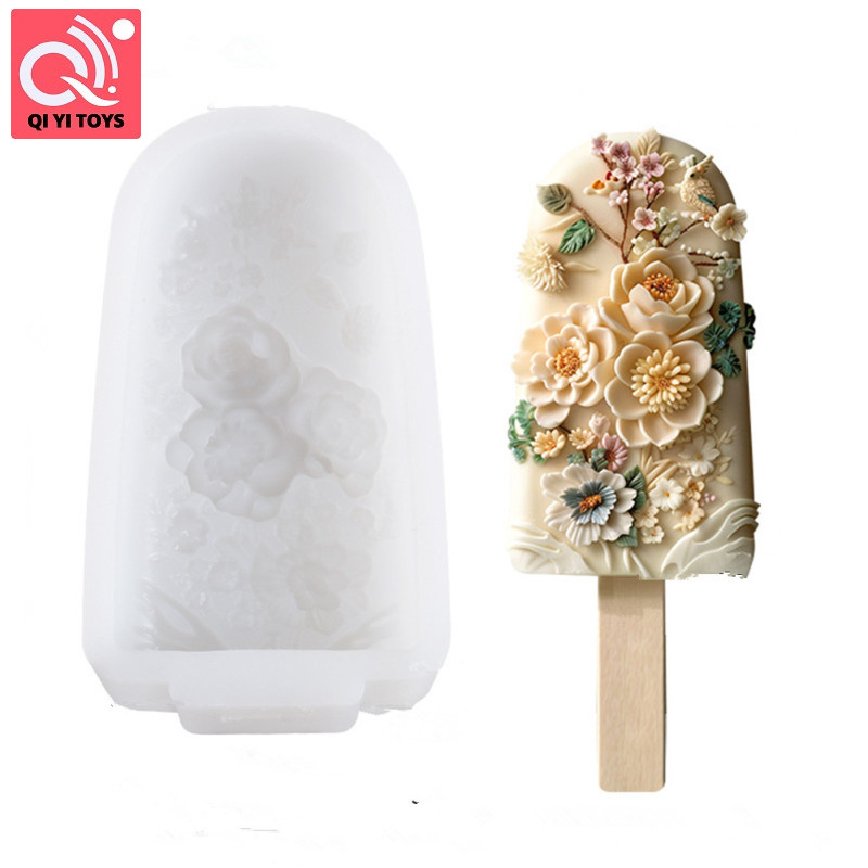 Popsicle mô hình, Hoa Mùa Hè Thiết kế đúc, tái sử dụng ice cream Making nhiều mục đích Silicone đúc cho Diy kem tự làm băng vỡ Popsicle