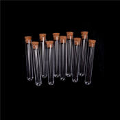 LYM 10Pcs Plastic Test Tubes with Cork Vials