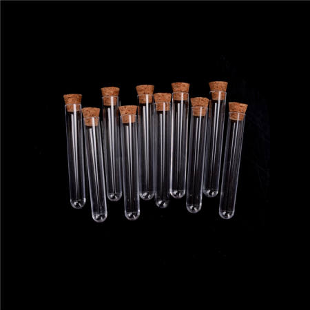 LYM 10Pcs Plastic Test Tubes with Cork Vials