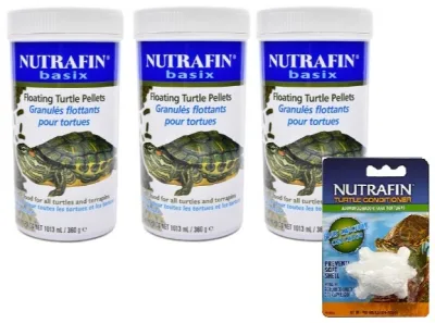 Nutrafin Basix Floating Turtle Pellet (360g x 3) + Turtle Conditioner (15g)