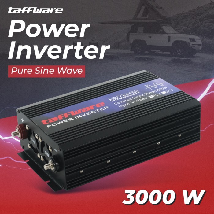 Pure Sine Wave Car Power Inverter DC 12V to AC 3000W - SY3000 - Black Harga 1,321,650 rupiah*Gratis Ongkir