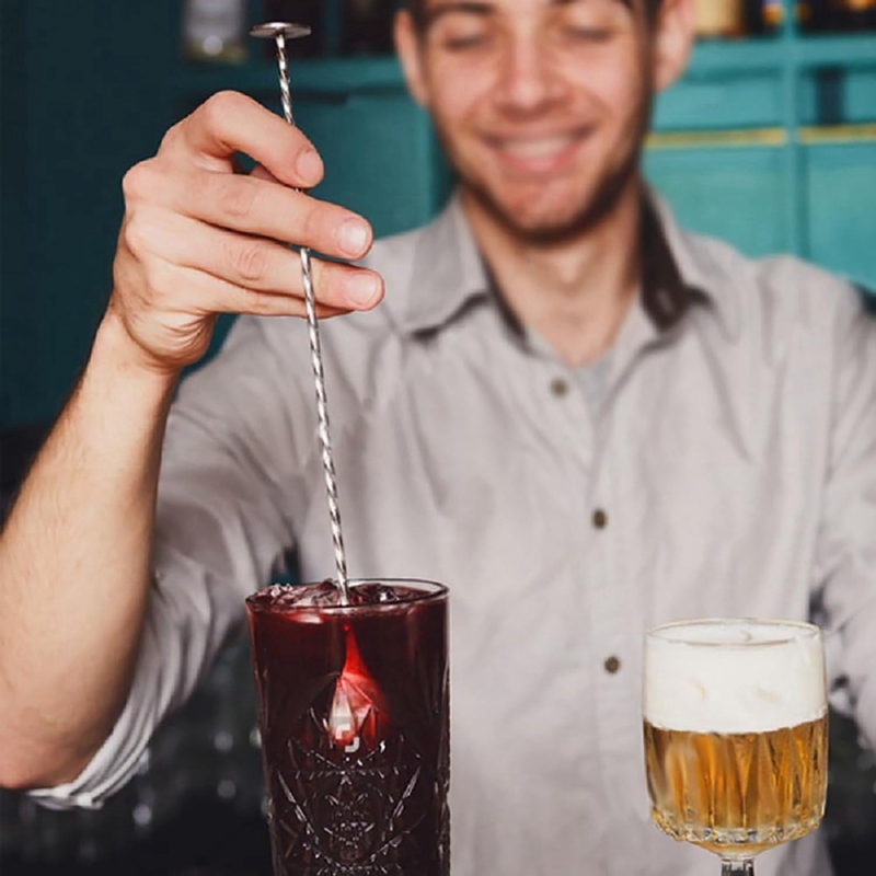 5-Piece Cocktail Shaker Set Shaker Strainer Jigger T-Mixing Spoon Muddler Bartender Kit Stainless St