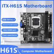 H61S ITX Office Desktop Motherboard - Supports LGA 1155 CPU