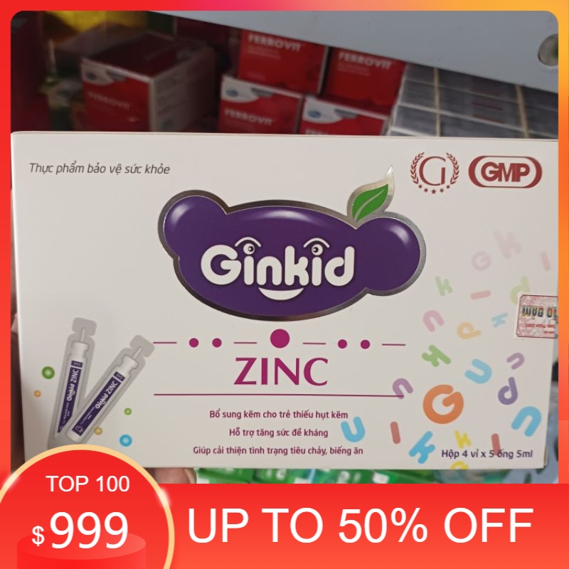 Siro Ginkid ZinC bổ sung kẽm hỗ trợ tăng sức đề kháng (4 vỉ x 5 ống x 5ml)
