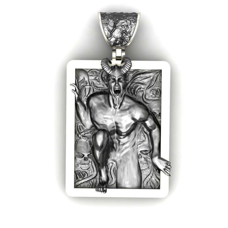Weiya trang sức mới bạc thời trang Satan bullhorn con người Devil đầu mặt dây chuyền