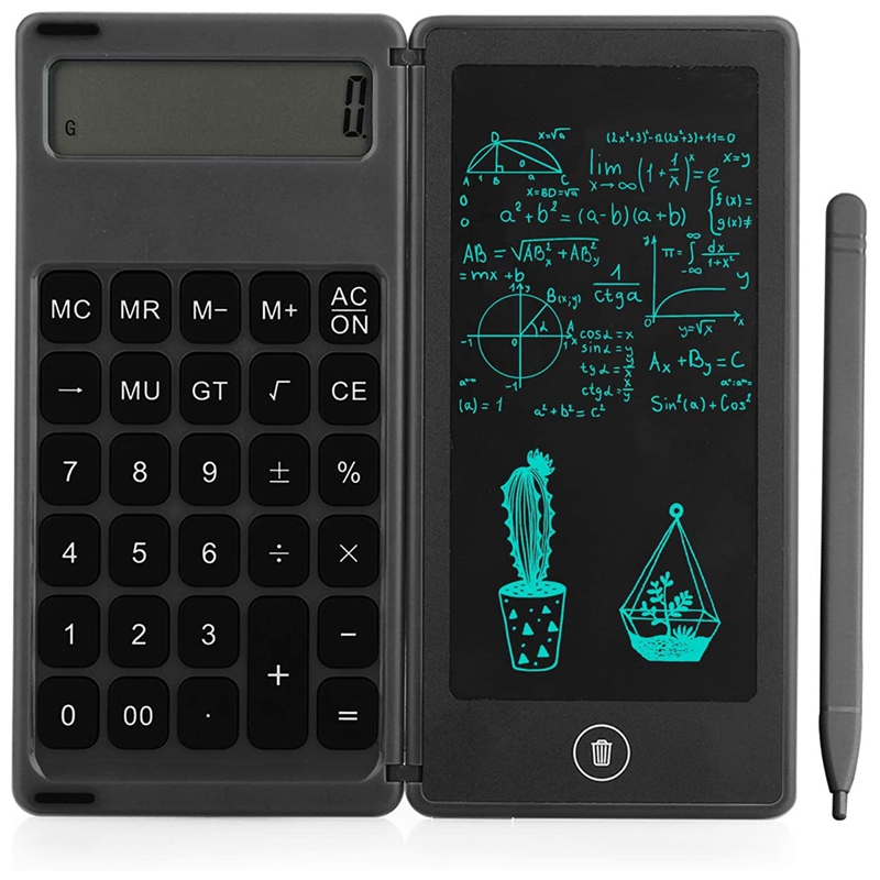 I7(GCFK) Calculator Notepad 6 Inch LCD Writing Tablet Digital Drawing Pad with Stylus Pen Erase Button Lock Function