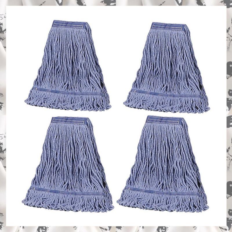 For Home, Office and Kitchen,Washable String Mop Heads 4 Pack Heavy Duty Mop Head Replacements for Commercial