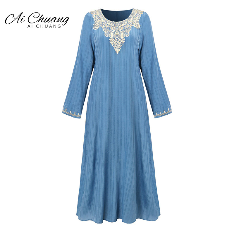 Đầm abaya maxi hồi giáo cho nữ trang phục hồi giáo thổ nhĩ kỳ dubai màu trơn dài tay dáng rộng áo choàng thanh lịch trang nhã