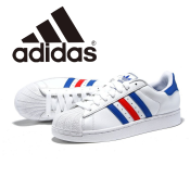 Adidas Superstar White Blue Red Casual Shoes for Women
