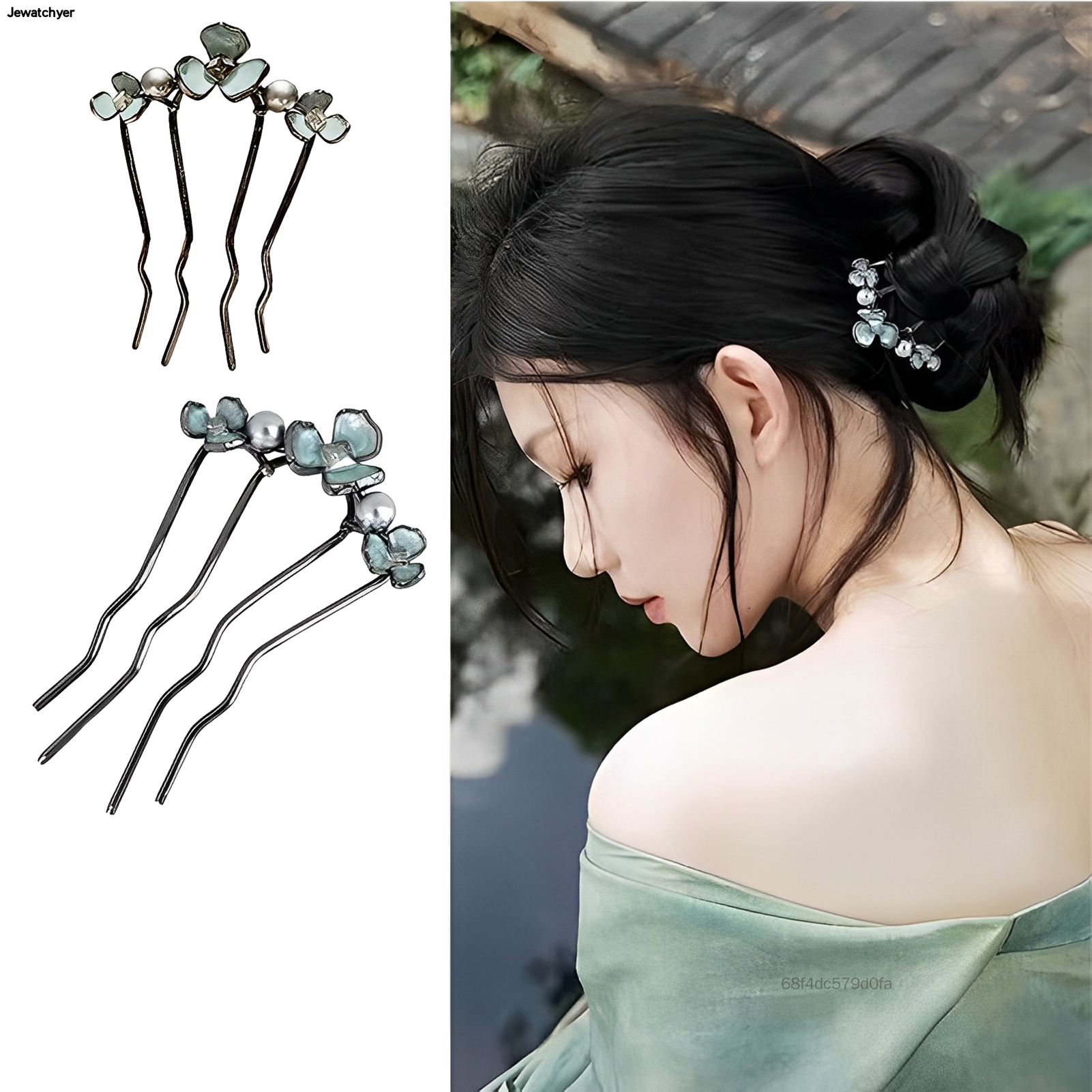 Hình Chữ U Pháp Kẹp Tóc Hoa Nhẹ Retro Dụng Cụ Tạo Kiểu Tóc Tóc Dành Cho Sườn Xám Hán Quần Áo Trà Mặc TF-Uss-VN