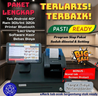 MediaPOS Paket Mesin Kasir Android Tablet 4G + Printer Thermal & Laci Uang - Siap Pakai