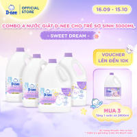 Combo 4 Nước giặt quần áo em bé D-nee 3000 ML - Dnee Sweet Dream (Smile Booster Series)