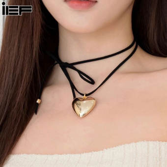 Ief dây màu đen Bow ngọt ngào mát mẻ dây chuyền công chúa đáng yêu Dây chuyền cổ thời trang cao cấp Vòng cổ nữ