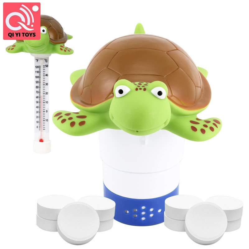 Hồ bơi Clo Floater cho 4x3 "máy tính bảng, rùa nổi hồ bơi Clo Dispenser với điều chỉnh phát hành, chống ăn mòn đóng mở Clo Floater