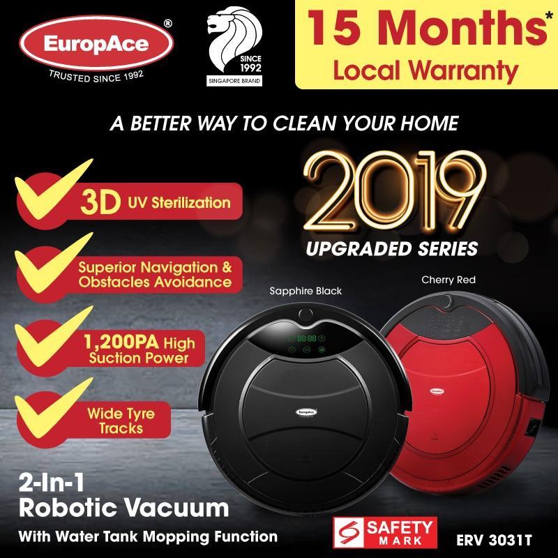 ERV 3031T Robotic Vacuum Cleaner (Wet and Dry) - Black / Red Singapore