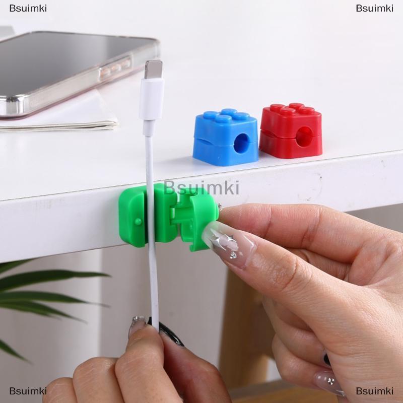 [COD] Bsuimki 6Pcs Màu Khối Cáp Từ Tổ Chức Chủ Dính Dây Thủ Môn Dây Cáp Clip Cho Nhà Văn Phòng Dưới Bàn Quản Lý