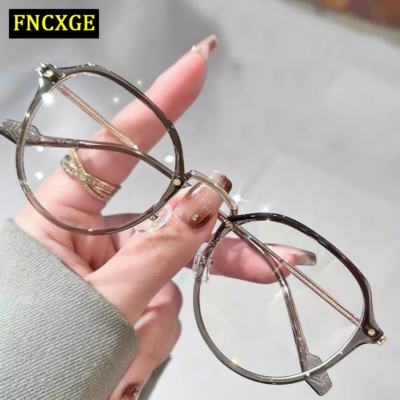 FNCXGE đổi màu Chống Bức Xạ Cận thị mắt kính có độ -0.5~-6.0 nam nữ retro thời trang tia uv và ánh sáng xanh Kính Bảo Vệ Mắt