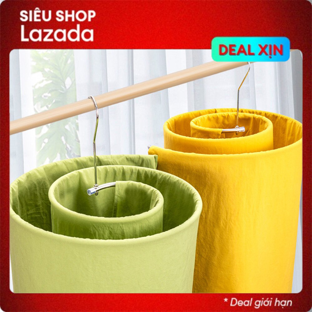 [Loại 1] Móc treo phơi chăn ga mền, thảm, rèm  toàn bộ bằng kim loại hình xoắn ốc tròn tiết kiệm diện tích, nhanh khô