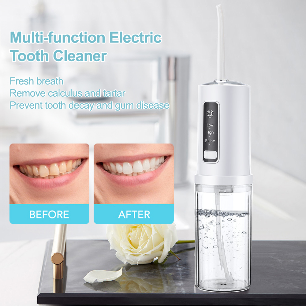 3 chế độ xách tay xịt miệng 230ml Máy tăm nước nha khoa đóng mở sạc USB Irrigator nha khoa nước xỉa tip làm sạch răng