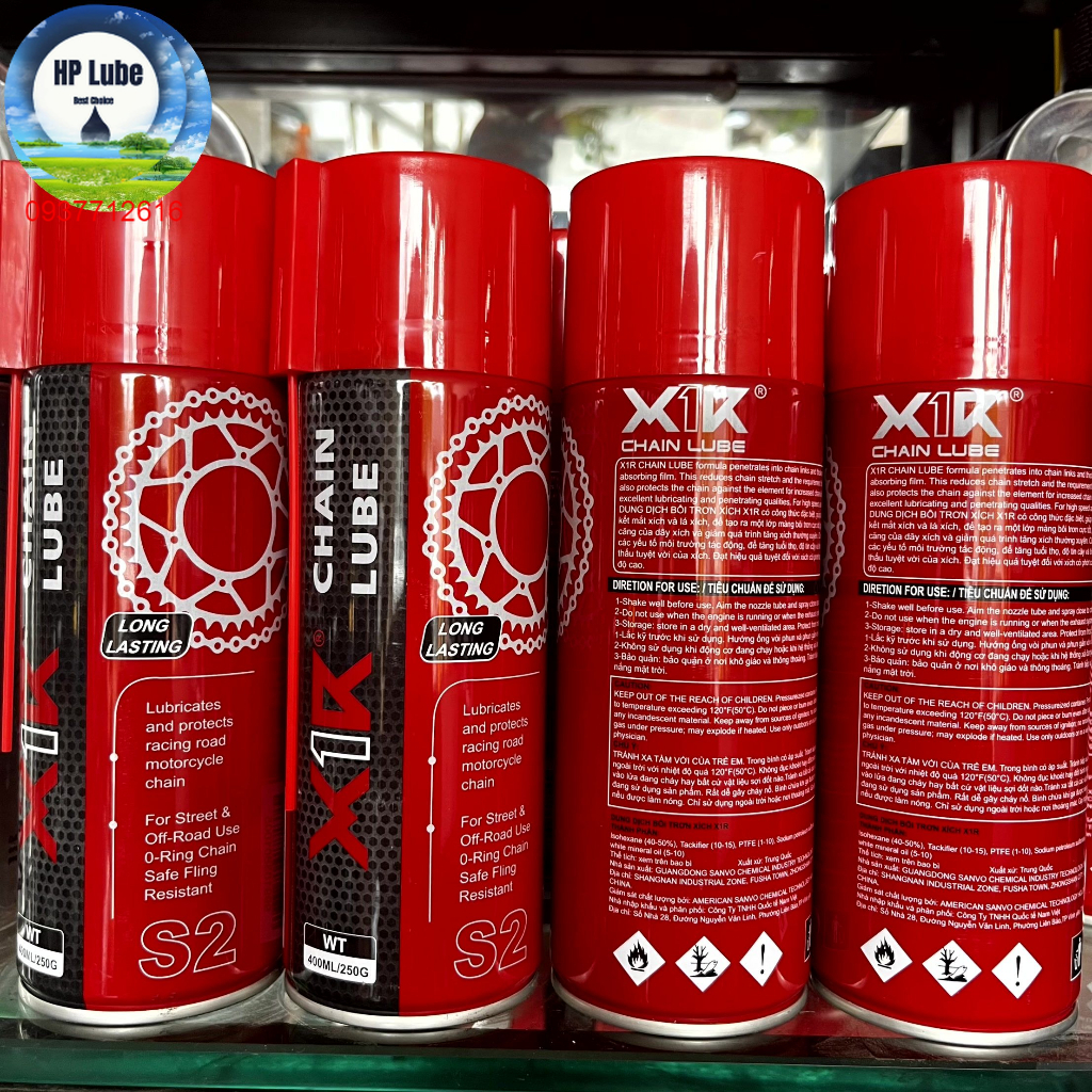 Dưỡng sên x1r - bôi trơn sên x1r 400ml không văng, bôi trơn tốt, chính hãng - cam kết chính hãng